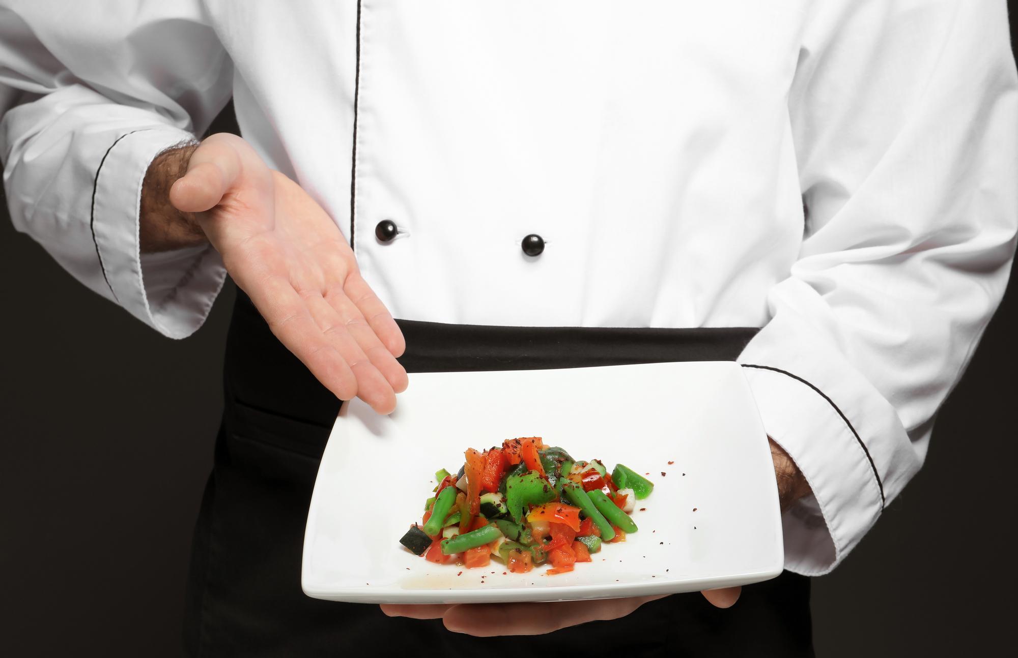 Elegant plating demonstration by chef